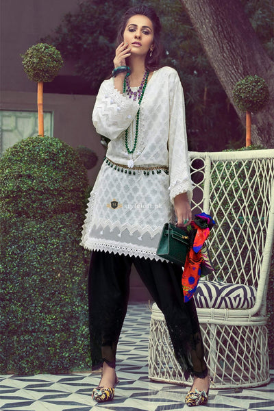 Elan Embroidered Lawn Collection 2Pc IVORY MAZE (EV-180604)