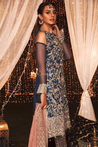 STYLE LOFT.PK EmbRoyal Embroidered Chiffon Unstitched 3 Piece Suit EMB19DK 05 Aristocratic Azure - Dewan-e-Khas