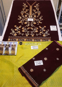 Erum Khan Velvet 2Piece Dress, Jamawar Trouser