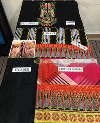 Ethnic by Outfitters Lawn Unstitched Embroidered 3Pc Dress Dark-Red