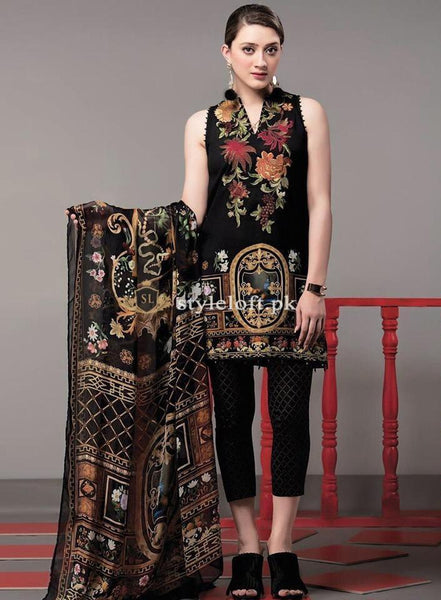 Ethnic Lawn Collection 3Pc Embroidered ETH-19-Black