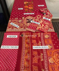 Ethnic Lawn Collection 3Pc Embroidered ETH-19-Red