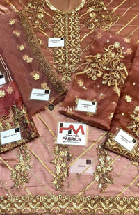 STYLE LOFT.PK Faiza Saqlain Embroidered Unstitched 3 Piece Suit Dil-e-Raas - Luxury Collection