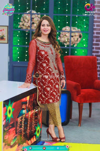 STYLE LOFT.PK Farah Saadya Celebrity Spotted Embroidered Lawn Two Piece Replica Suit
