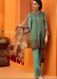 STYLE LOFT.PK Fiona Pure Chiffon Collection 2019 Unstitched 3Piece Suit Coir-1166