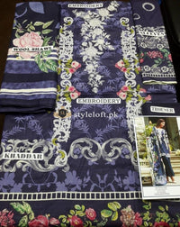 Firdous Premium Khaddar 3Pc 18-CE-3A Purple