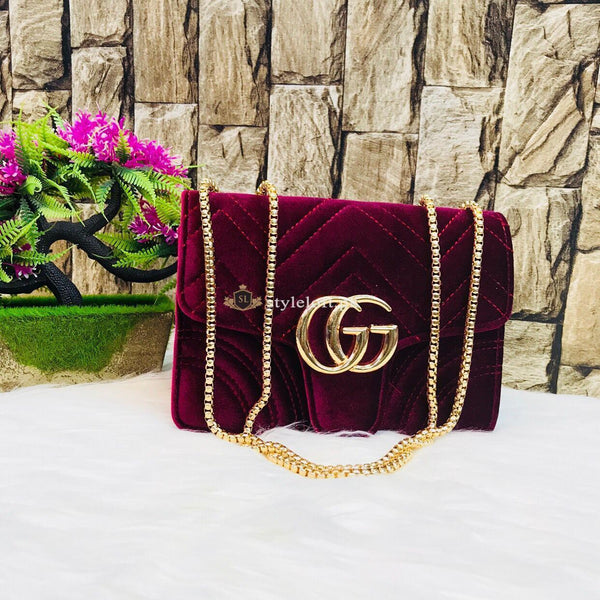 GUCCI Cross Body Shoulder Bag for Ladies and Girls Maroon