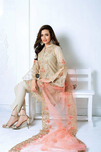 STYLE LOFT.PK Gul Ahmed Eid Lawn Collection Unstitched 3 Piece Suit Beige FE-21