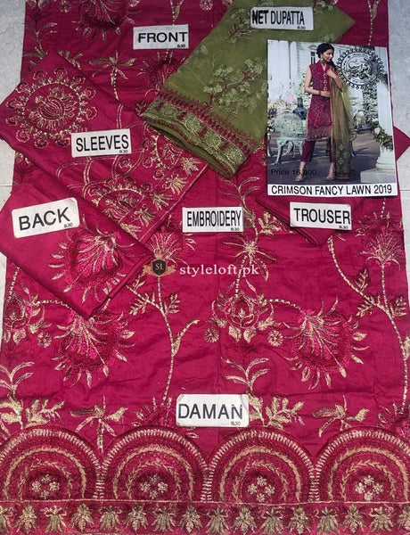 STYLE LOFT.PK Gulaal Luxury Eid Collection 2019 Lawn Unstitched 3Piece Suit D-2