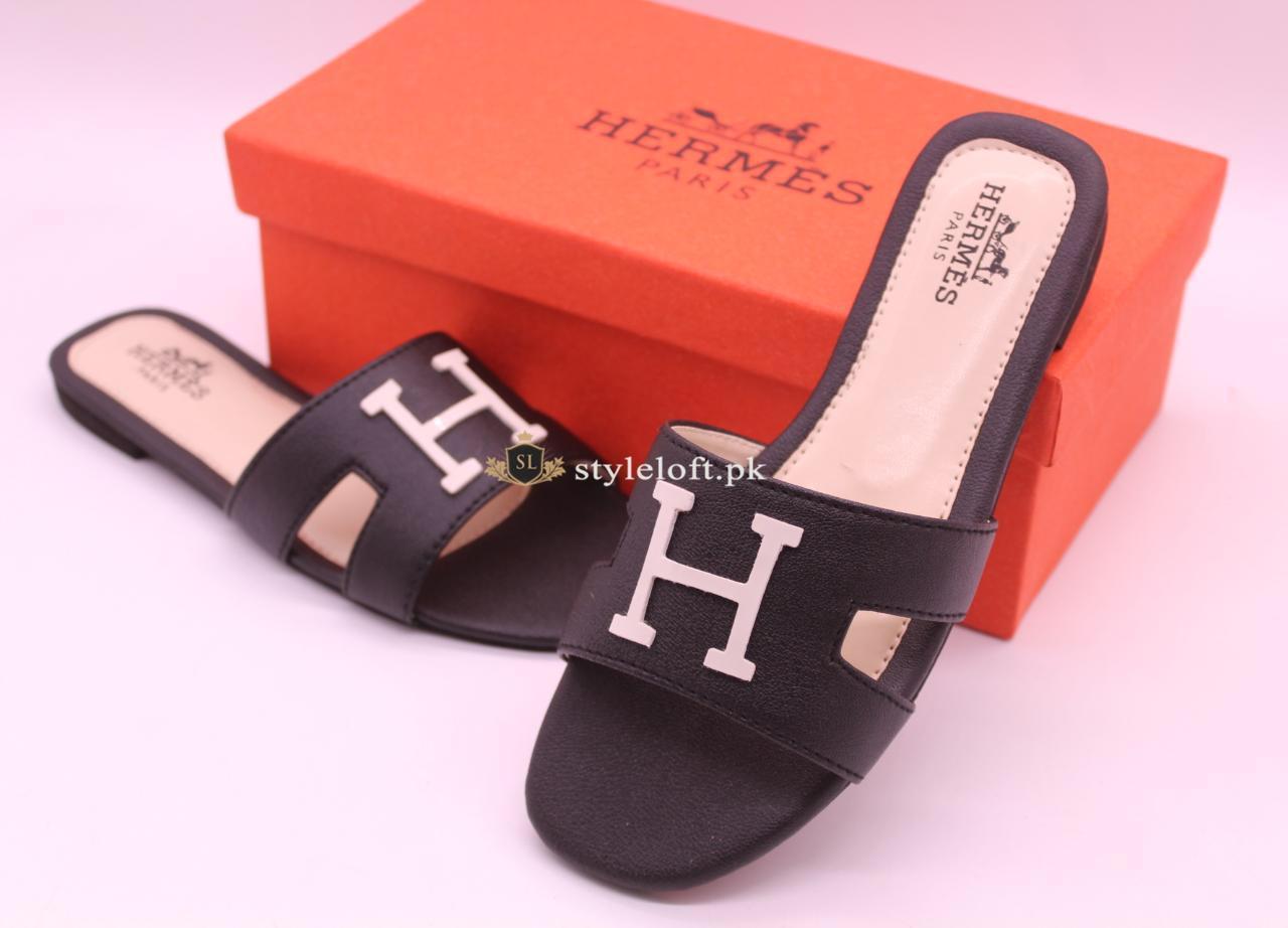 HERMES Paris Womens Slides 2018-Black | 2495.00 PKR – STYLE LOFT