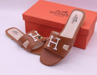 HERMES Paris Women's Slides 2018-Mustard