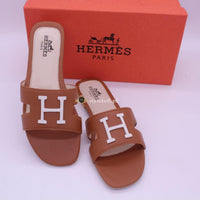 HERMES Paris Women's Slides 2018-Mustard