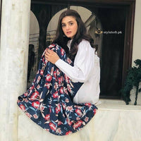 STYLE LOFT.PK Hira Mani Celebrity Spotted Linen Shirt and Trouser 2Pc Dress