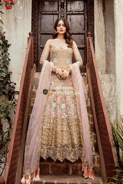 STYLE LOFT.PK Imrozia by Serene Embroidered Chiffon Unstitched 3 Piece Suit SEI19E 710 THE BRONZE TINGE - Luxury Collection