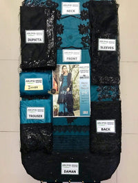 STYLE LOFT.PK Imrozia by Serene Embroidered Unstitched 3 Piece Suit SEI19E 704 THE TEAL MOONLIGHT - Luxury Collection