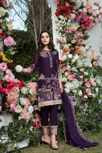 Imrozia Linen 3Piece The Purple Splash D-10