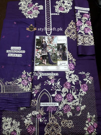 Imrozia Linen 3Piece The Purple Splash D-10