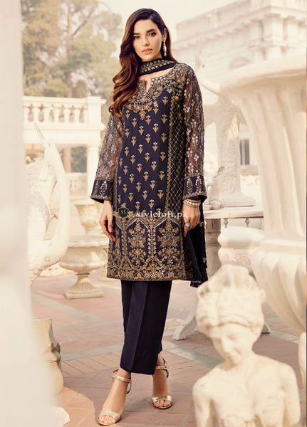 Iznik Embroidered Lawn Unstitched 3 Piece Suit IC19CC 04 Starry Sky