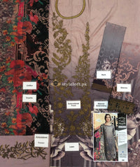 STYLE LOFT.PK Iznik Embroidered Lawn Unstitched 3 Piece Suit IZ19L 08 SUNSET - Spring / Summer Collection