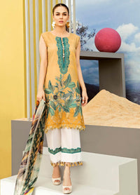 STYLE LOFT.PK Iznik Embroidered Linen Unstitched 3 Piece Suit IFL -08 ANTIQUE