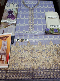 STYLE LOFT.PK Iznik Embroidered Linen Unstitched 3 Piece Suit IZ19LF 10 LAVENDER FROST