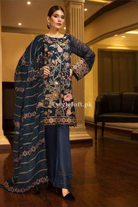 Iznik Lawn Collection 3Pc - Chiffon Embroidered Dupatta IZ-01
