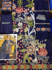 Iznik Lawn Collection 3Pc - Chiffon Embroidered Dupatta IZ-01