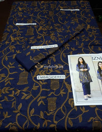 STYLE LOFT.PK Iznik Linen Embroidered Unstitched 2 Piece Suit IZ19-F01