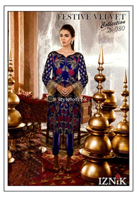 Iznik Velvet 2Piece Dress, Jamawar Trouser D-06