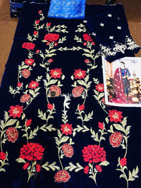 Iznik Velvet 2Piece Dress, Jamawar Trouser D-06