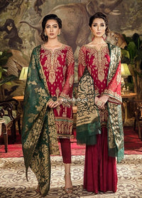 IZNIK Winter Twill Linen 3Piece, Wool  Shawl CC-05