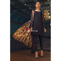 Jazmin Chiffon Collection 3Piece Unstitched Suit D-09-Black
