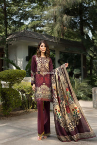 Jazmin Linen 3Piece, Wool Shawl 01-Cherie