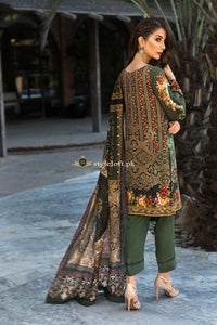 Jazmin Linen Collection 3Piece - Wool Shawl D10-Green