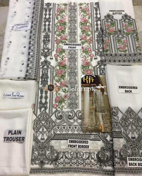 STYLE LOFT.PK Jazmin Luxury Chiffon Eid Collection 2019 3PC Embroidered Suit Nafeesa
