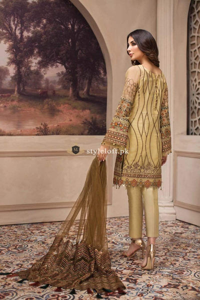 STYLE LOFT.PK Jazmin Shahnameh Eid Chiffon Collection 2019 3PC Embroidered Suit - Kashm