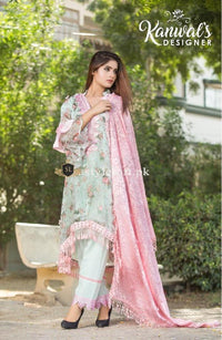 Kanwal's Designer Chiffon 3Piece Stitched KD-1801