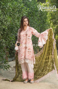 Kanwal's Designer Chiffon 3Piece Stitched KD-1802