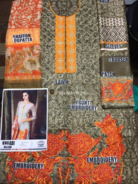 Khaadi 3Piece Unstitched Lawn Collection 2019 KH-LW1901