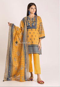 STYLE LOFT.PK Khaadi Embroidered 3 Piece Linen Collection 2019 – M19421-Yellow