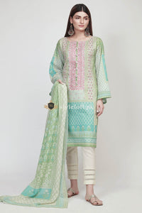 Khaadi Embroidered Lawn Replica Collection 3Pc Suit 19102_Beige