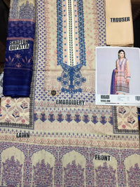 Khaadi Embroidered Lawn Unstitched 3Pc Suit 19103-Peach