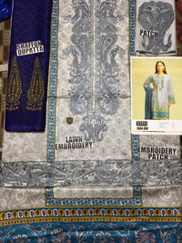 Khaadi Embroidered Lawn Unstitched 3Pc Suit KF18404