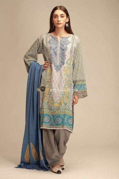 Khaadi Embroidered Lawn Unstitched 3Pc Suit KF18404