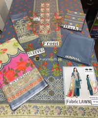 Khaadi Embroidered Lawn Unstitched 3Piece Suit 19110-Blue