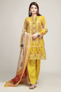 Khaadi Embroidered Lawn Unstitched 3Piece Suit BF-19110