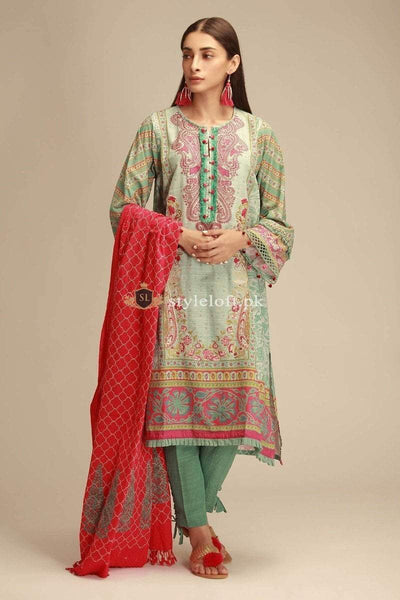 Khaadi Embroidered Lawn Unstitched 3Piece Suit KH 1908