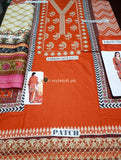 STYLE LOFT.PK Khaadi Embroidered Linen Unstitched 3 Piece Suit A19421-Orange