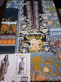 STYLE LOFT.PK Khaadi Embroidered Linen Unstitched 3 Piece Suit KF19201