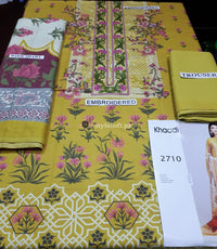 STYLE LOFT.PK Khaadi Embroidered Marina Linen Unstitched 3 Piece Suit KH1908-A